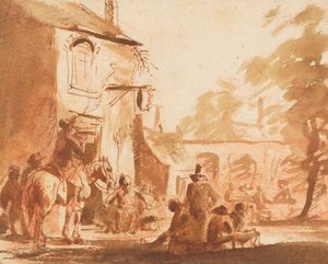 Rast vor dem Gasthaus von Jan Steen