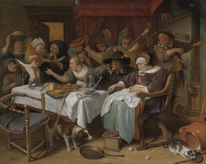 Zwölfte Nacht: Der König trinkt von Jan Steen