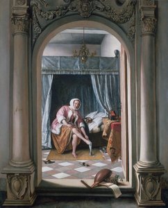 Frau bei ihrer Toilette von Jan Steen