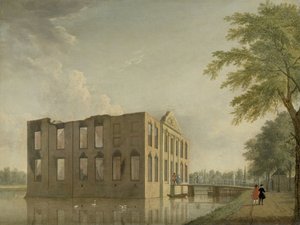 Schloss Berckenrode in Heemstede nach dem Brand von Jan Ten Compe