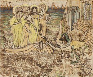 Die Ankunft der Musen der Kunst bei der Architektur, 1890 von Jan Toorop