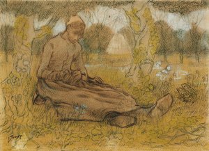 Junges Mädchen im Frühling, ca. 1885-90 von Jan Toorop