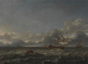 Kriegsschiffe bei starkem Wind