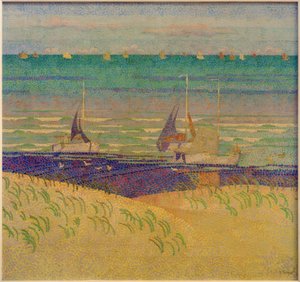 Dünenlandschaft mit Segelbooten von Jan Toorop