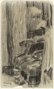 Teilweise von einem Vorhang bedeckter Lehnstuhl von Jan Toorop