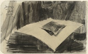 Druck auf dunklem Hintergrund von Jan Toorop