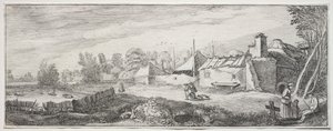 Landschaft mit einem Bauernhof von Jan Van de Velde
