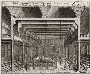 Innenraum der Portugiesischen Synagoge in Amsterdam von Jan Veenhuysen