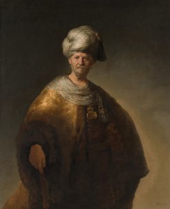 Der orientalische Adlige, auch bekannt als Der slawische Adlige - Gemälde von Rembrandt van Rijn