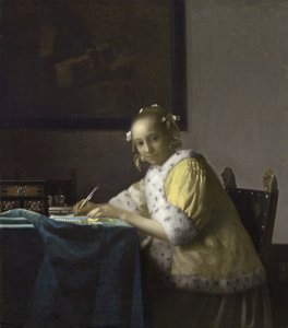 Eine Dame schreibt einen Brief von Jan Vermeer van Delft