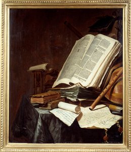 Bücher und Musikinstrumente