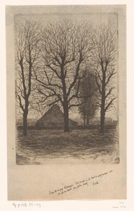 Bauernhof zwischen hohen Bäumen, Ewijkshoeve von Jan Veth (signed by artist)