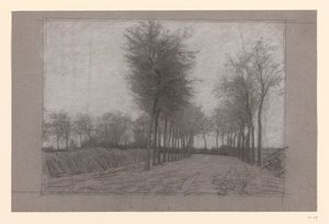 Landweg mit Bäumen auf beiden Seiten von Jan Veth