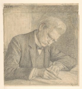 Porträt von J. van der Vegt, schreibend von Jan Veth