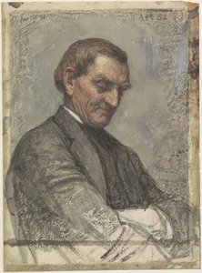 Porträt eines Mannes mit gesenktem Blick von Jan Veth