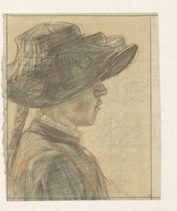 Porträt von Fräulein A.C.E. Veth, Schwester des Zeichners