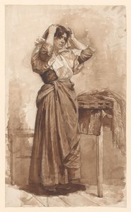 Junge Frau bei der Toilette von Jan Veth