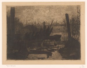 Wracks in einer Polderlandschaft von Jan Veth
