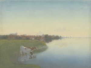 Ufer der IJssel bei Hattem von Jan  Voerman