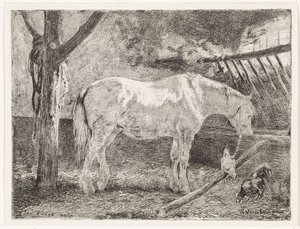 Pferd im Stall von Johannes Martinus Vrolijk