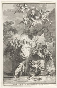 Allegorische Titelseite mit dem Porträt des Schriftstellers Edward Simson
