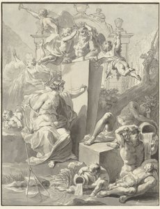 Entwurf für das Titelblatt von W. van der Hoeven, Westermeer, 1721 von Jan Wandelaar