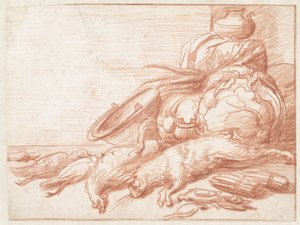 Stillleben mit Hase und Geflügel