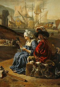 Italienischer Hafen (Detail) von Jan Baptist Weenix