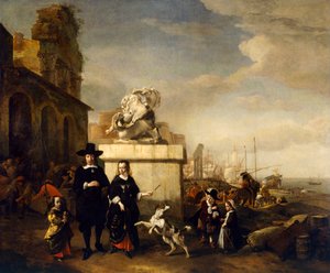 Der Maler und seine Familie mit römischen Ruinen