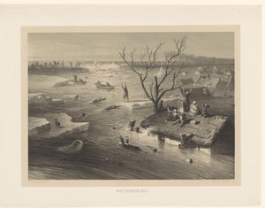 Deichbruch und überflutete Bauernhöfe von Jan Weissenbruch