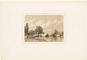 Flussansicht mit Treckschute von Jan Weissenbruch