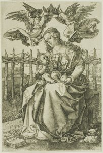 Madonna von zwei Engeln gekrönt von Jan Wierix