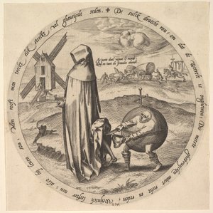 Der Misanthrop vom Welt beraubt, aus Zwölf flämischen Sprichwörtern, ca. 1568