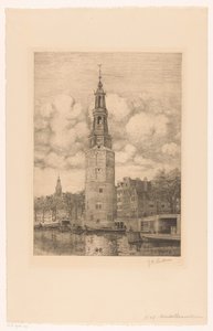 Montelbaanstoren von Jan Willem Lindeman (signed by artist)
