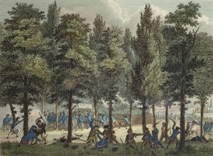 Die Marseillais auf den Champs-Elysees, 30. Juni 1792, graviert von Reinier Vinkeles und Daniel Vrydag von Jan after Bulthuis