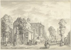 Pieterskerk in Utrecht mit dem Dom im Hintergrund