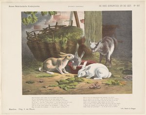 Die drei Kaninchen und die Ziege von Jan de Haan