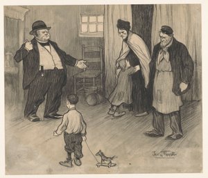 Vermieter setzt Familie aus dem Haus von Jan de Waardt (signed by artist)