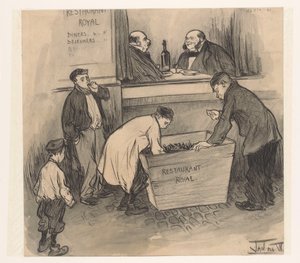 Vor Restaurant Royal - Den Haag, Februar 1896 von Jan de Waardt (signed by artist)