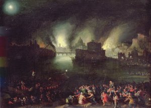 Aeneas rettet Anchises aus dem Fall Trojas