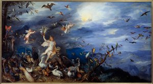 Allegorie der Luft. Junge nackte Frau, umgeben von allen Arten von Vögeln von Jan the Elder Brueghel