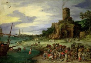 Fischer am Ufer von Jan the Elder Brueghel