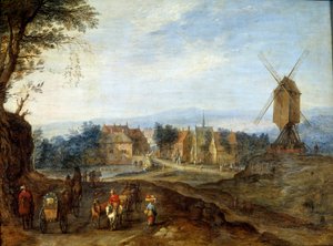 Landschaft mit Windmühle von Jan the Elder Brueghel