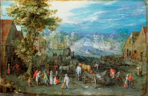 Landschaft, spätes 16. oder frühes 17. Jahrhundert von Jan the Elder Brueghel