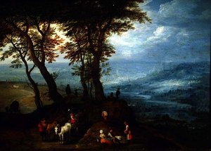Auf dem Weg zum Markt von Jan the Elder Brueghel