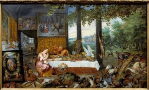 Der Geschmack. Allegorie der fünf Sinne Gemälde von Jan I Brueghel Dit De Velours (1568-1625) Ec. Flam von Jan the Elder Brueghel