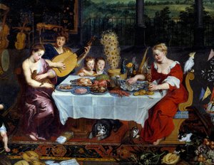 Der Geschmack. (Detail) von Jan the Elder Brueghel