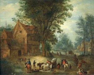 Dorfszene, ca. 1640-60 von Jan the Elder Brueghel