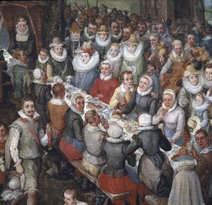 Hochzeitsbankett unter Vorsitz von Erzherzog Albert von Österreich und der Erzherzogin (Detail)