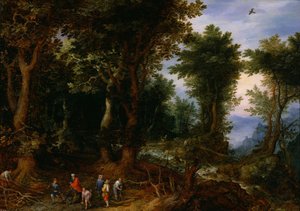 Waldlandschaft mit Abraham und Isaak, 1599